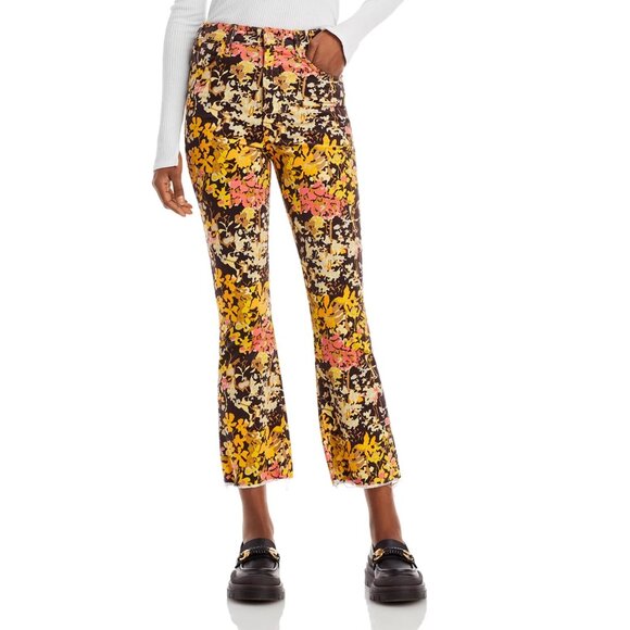 NWT Mother Hustler Ankle Fray Hopscotch Autumn Floral Stretch Corduroy Pant 27 - Picture 8 of 13